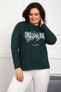 Лонгслив женский №88552 кулирка с лайкрой пенье (р-ры: 46-76) темно-зеленый