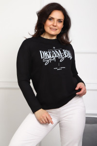 Лонгслив женский №88552 кулирка с лайкрой пенье (р-ры: 46-76) черный