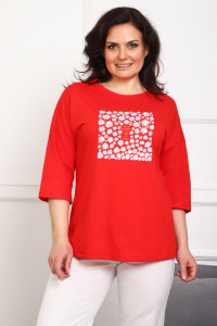 Туника женская №88551 кулирка (р-ры: 46-68) красный