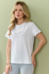 Футболка женская "Дзен" кулирка (р-ры: 44-54) белый