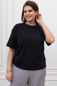 Футболка женская "Искра-1" кулирка с лайкрой (р-ры: 46-56) черный