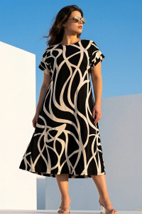 Платье женское "Лотос" кулирка (р-ры: 48-58) абстракция