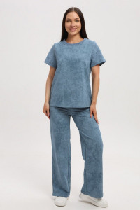 Костюм двойка женский 729 футер 2-х нитка пенье (р-ры: 44-54) пепельный-варенка