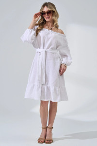 Платье женское "Романтика" 2474-Мус муслин (р-ры: 44-50) белый
