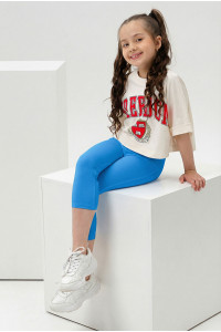 Бриджи детские №7376 вискоза пенье+кашкорсе (р-ры: 28-40) голубой