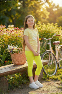 Бриджи детские №7376 вискоза пенье+кашкорсе (р-ры: 28-40) желтый