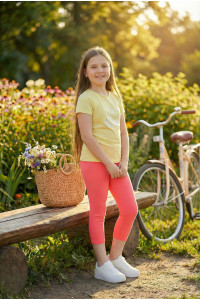 Бриджи детские №7376 вискоза пенье+кашкорсе (р-ры: 28-40) розовый