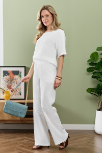 Брюки женские "Сиеста-2" плательная ткань (р-ры: 44-58) белый