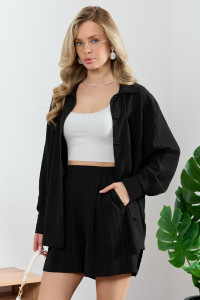 Шорты женские "Сиеста-3" плательная ткань (р-ры: 44-54) черный