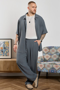 Брюки мужские "Линкольн-3" фактурное полотно (р-ры: 48-58) графитовый