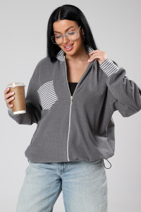 Толстовка женская М-1046 поларфлис (р-ры: 46-56) серый