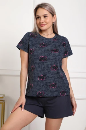 Костюм двойка женский 01077 кулирка (р-ры: 44-56) серый