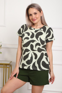 Костюм двойка женский 01077 кулирка (р-ры: 44-56) зеленый