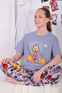 Пижама детская 7316 кулирка (р-ры: 30-34) серый