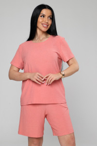 Костюм двойка женский М-1045 жатка (р-ры: 48-50) персик