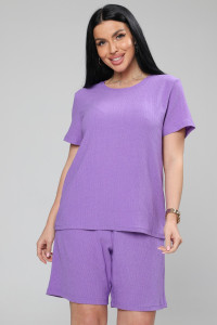 Костюм двойка женский М-1045 жатка (р-ры: 48-50) лаванда