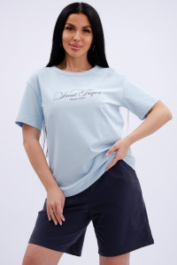 Костюм двойка женский "Сен-Тропе 3" кулирка-футер (р-ры: 46-60) лёд