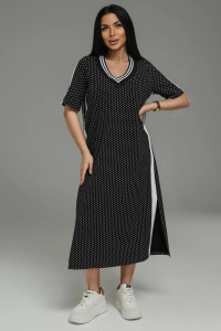 Платье женское "Либретта" футер 2-х нитка с лайкрой (р-ры: 48-58) черный