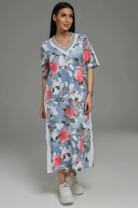 Платье женское "Либретта" футер 2-х нитка с лайкрой (р-ры: 48-58) голубой