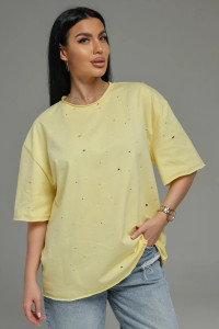 Футболка женская "Винтаж" кулирка пенье деворе (р-ры: 48-58) желтый