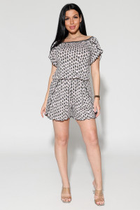 Комбинезон женский №2190/2 вискоза (р-ры: 44-54) белый-капли