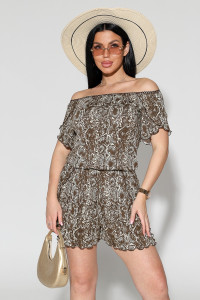 Комбинезон женский №2190/3 вискоза (р-ры: 44-54) коричневый-змея