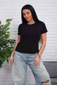 Футболка женская 01078 кулирка с лайкрой (р-ры: 44-54) черный