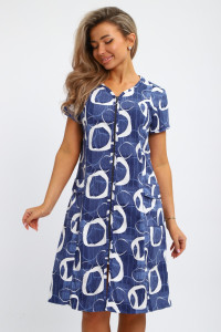 Халат женский "Юлия" Х1 кулирка (р-ры: 46-60) индиго