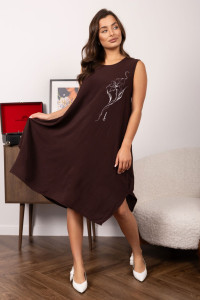 Платье женское 2162 жатка кантри (р-ры: 50-64) коричневый