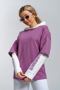 Туника женская 982 футер с лайкрой (р-ры: 44-58) св.брусника