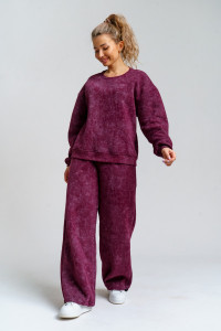 Костюм двойка женский 983 футер 3-х нитка с начёсом пенье (р-ры: 44-54) марсал винтаж