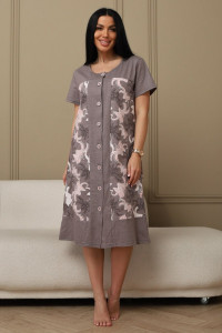 Халат женский 598 кулирка (р-ры: 50-62) коричневый-лилия