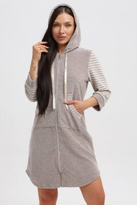 Халат женский 321 кулирка (р-ры: 44-54) коричневый-бежевый