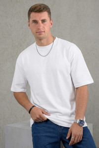 Футболка мужская №14515 кулирка (р-ры: 46-58) белый