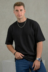 Футболка мужская №14515 кулирка (р-ры: 46-58) черный