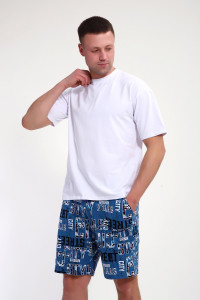 Шорты мужские №37006 кулирка (р-ры: 48-62) индиго