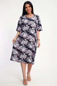 Платье женское №85552 кулирка (р-ры: 54-66) розовый-синий