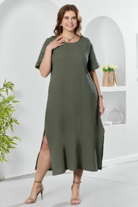 Платье женское "Вуаль-1" муслин (р-ры: 50-60) хаки