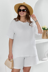 Шорты женские "Вуаль-3" муслин (р-ры: 48-58) белый