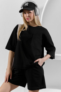 Костюм двойка женский "Терра" футер вискозный (р-ры: 44-54) черный