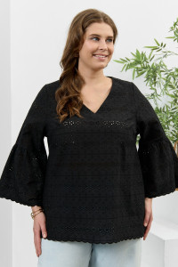 Блузка женская "Милица-2" плательная ткань (р-ры: 48-58) черный-5