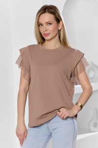 Футболка женская "Софт-1" кулирка с лайкрой (р-ры: 44-54) бежевый