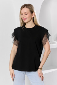 Футболка женская "Софт-1" кулирка с лайкрой (р-ры: 44-54) черный