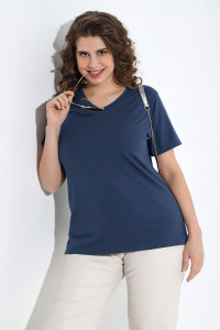 Футболка женская "Базис-5" кулирка с лайкрой (р-ры: 48-58) индиго