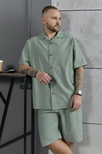 Костюм двойка мужской "Аристократ-2" фактурное полотно (р-ры: 48-58) хвойный меланж