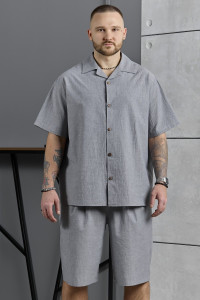 Костюм двойка мужской "Аристократ-2" фактурное полотно (р-ры: 48-58) серый меланж