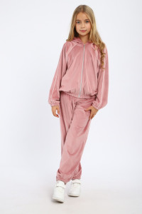 Костюм двойка детский МЛШ "Lux" велюр (р-ры: 122-152) пудра