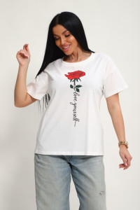 Футболка женская №85676 кулирка (р-ры: 46-56) белый