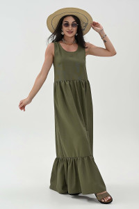 Сарафан женский №059315 лён (р-ры: 44-52) хаки