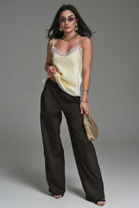 Брюки женские №059313 полиэстер (р-ры: 42-52) темный шоколад